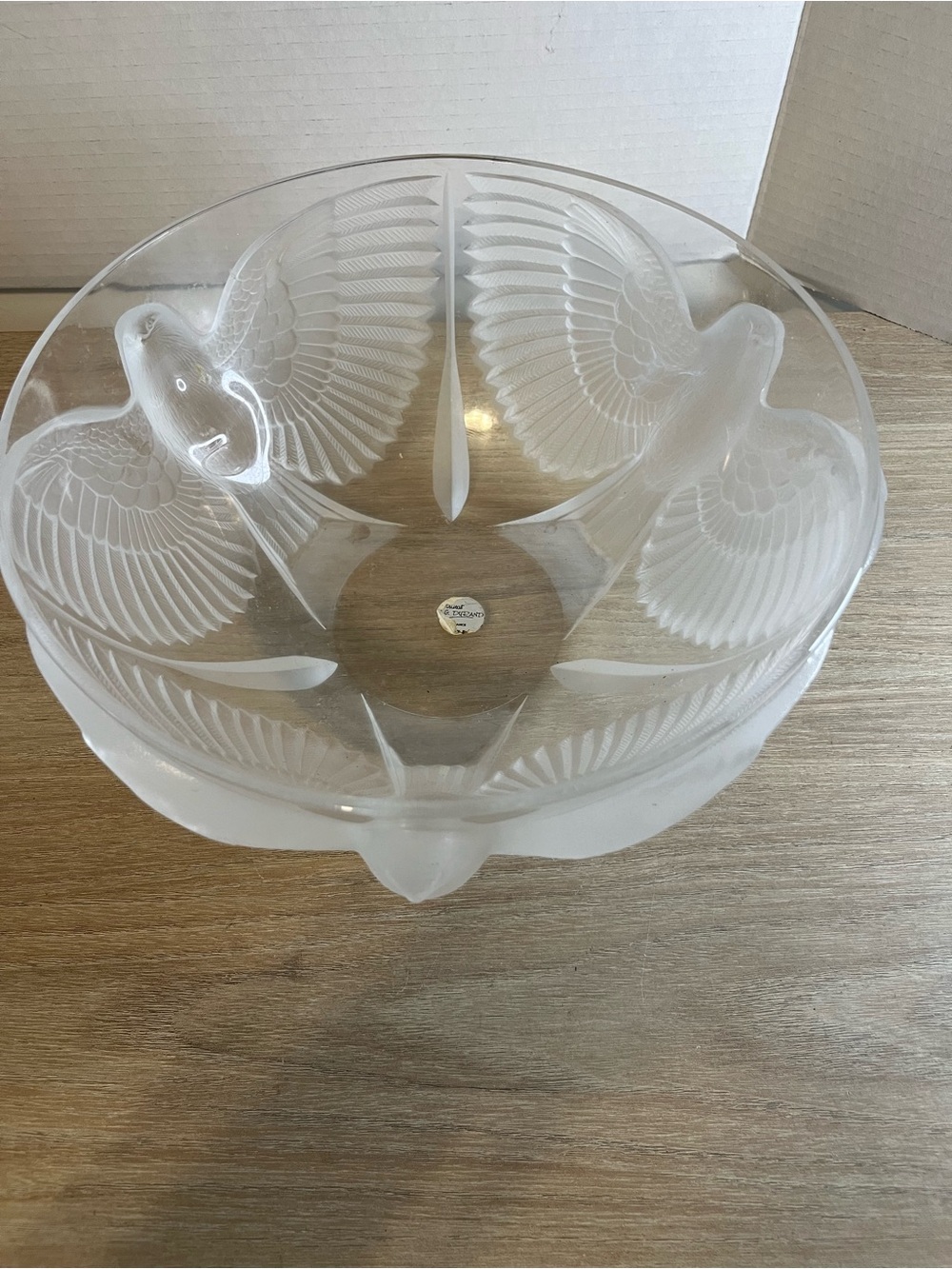 Lalique Frosted Crystal Dove Bowl - Clear